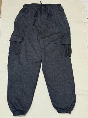 VTG NWT Classic by Ten West Men's Cargo Sweatpants - Charcoal Gray - XXL